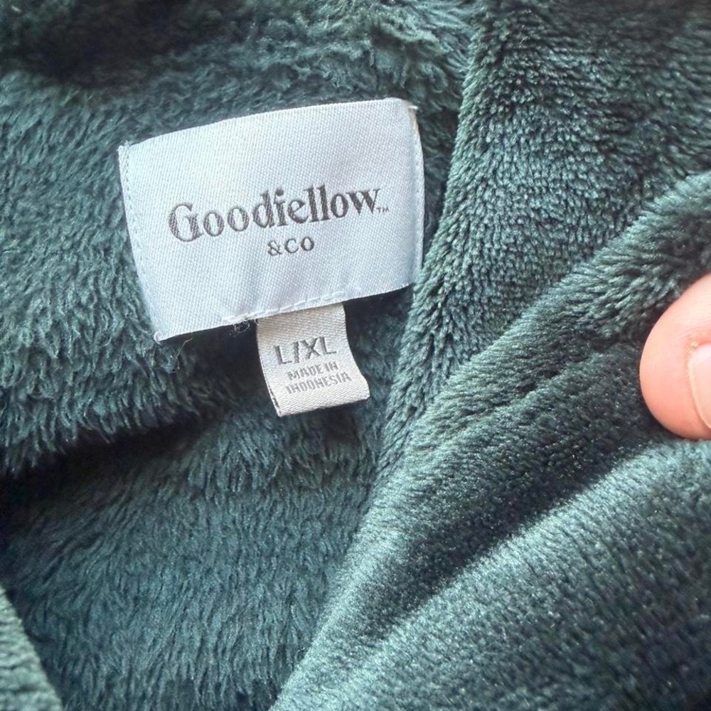 Goodfellow & Co Plush Fleece Robe Mens L/XL Forest Green Shawl Collar Belted - Picture 3 of 3